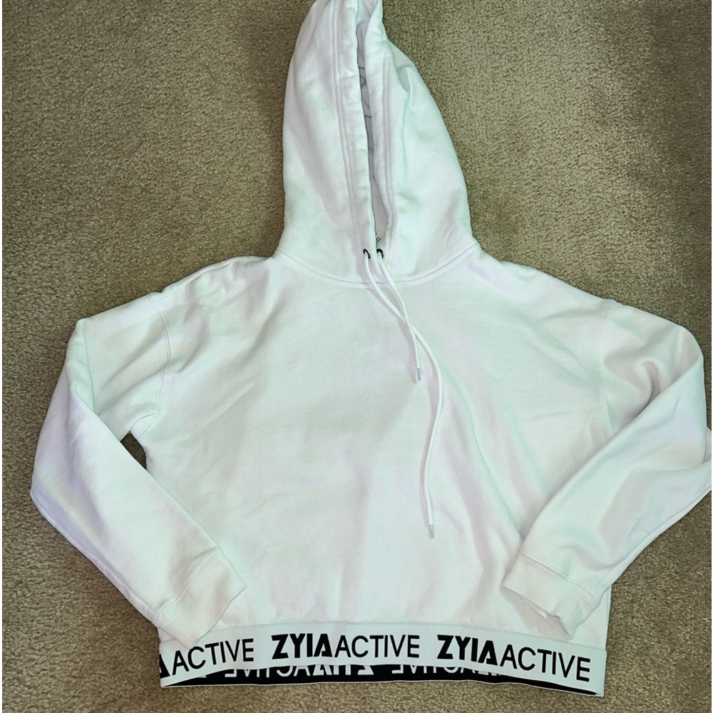 ZYIA Logo cropped fleece hoodie - (M)